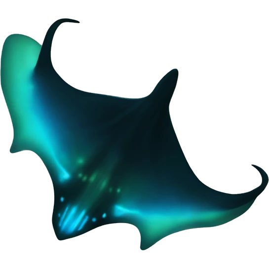 Bioluminescence stingray silhouette  emoji