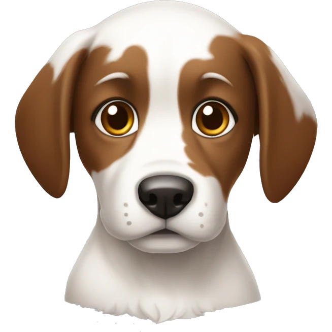 Cachorro branco e marrom  emoji