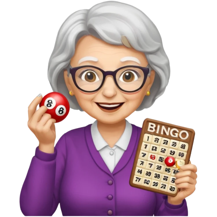 grandma playing bingo emoji