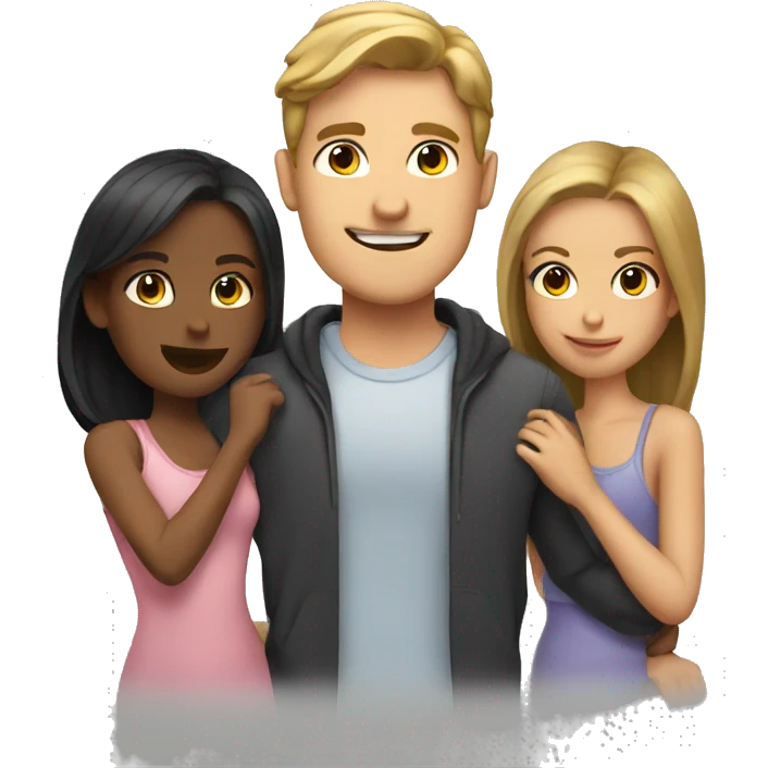 a guy with girls around emoji