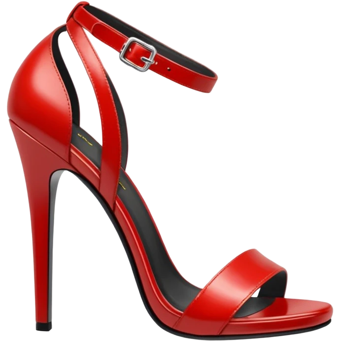 open toe red shiny high heels sandals emoji