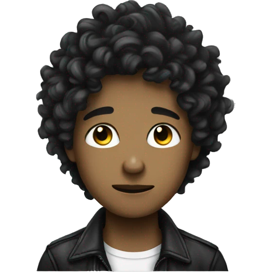 emo boy with curly hair lighter emoji