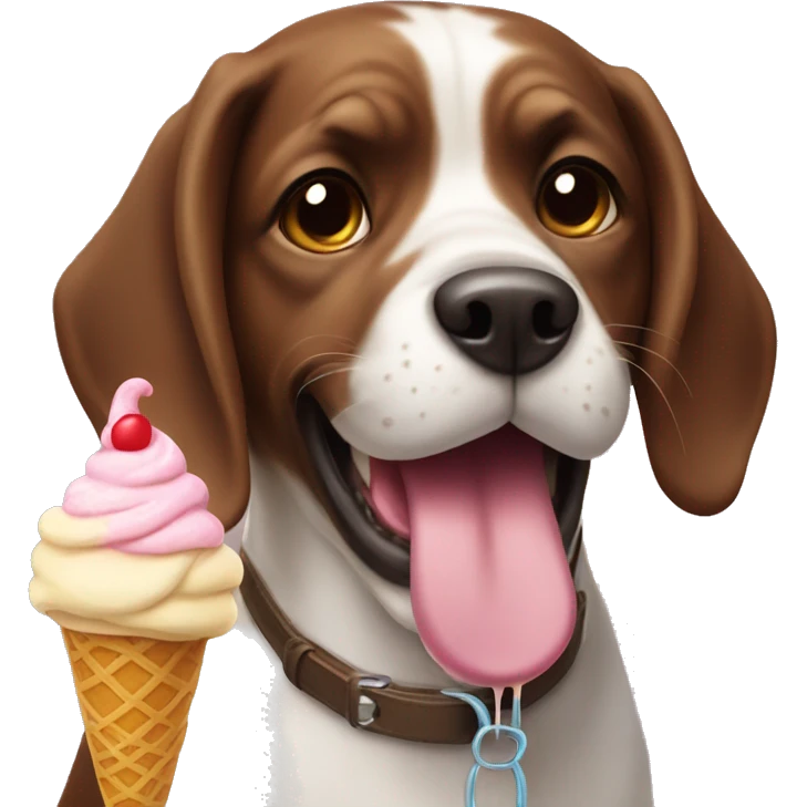 A dog with ice-cream  emoji