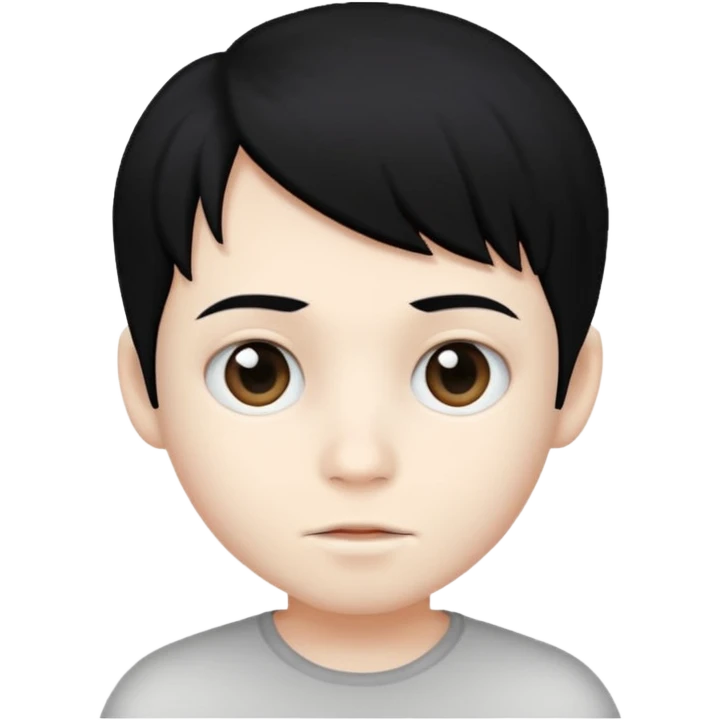 very much very white skin boy with black hair emoji