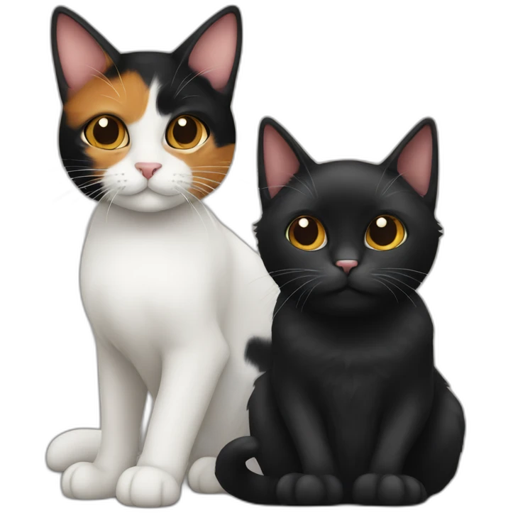 A black cat with a calico cat emoji