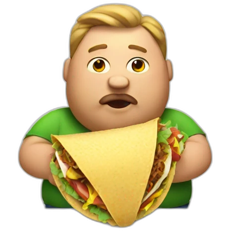 fat man eating taco emoji