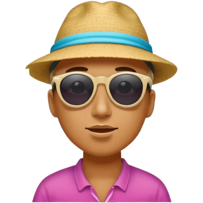 Someone listening to a speaker at the beach. Add some musical notes coming out of the speaker. emoji