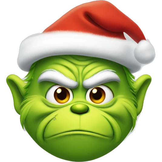 Grinch with Santa hat emoji