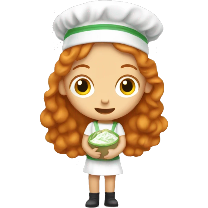 A ginger girl holding tzatziki  emoji