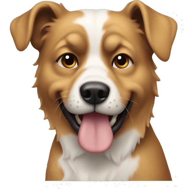 Dog wearing hlldie emoji