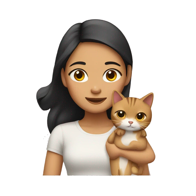 filipino girl with two cats emoji