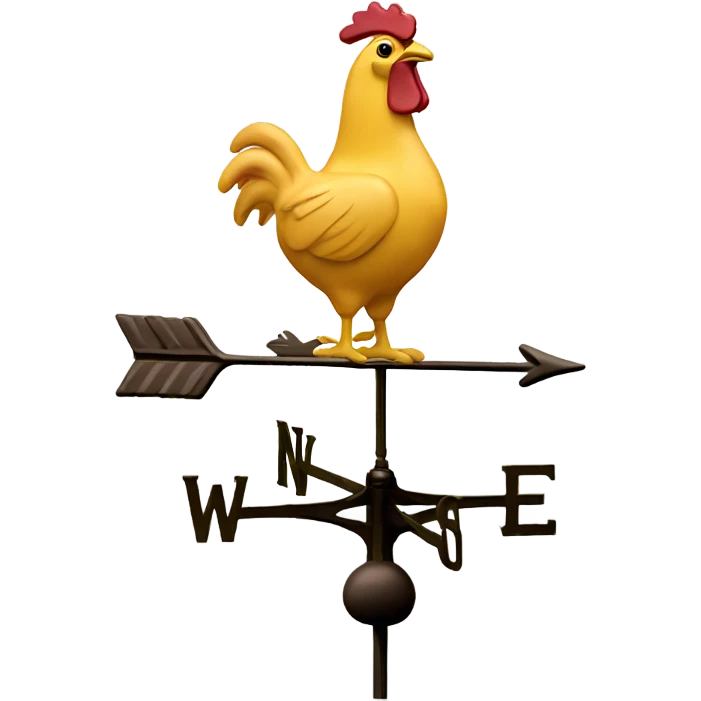 Weathervane with chicken emoji