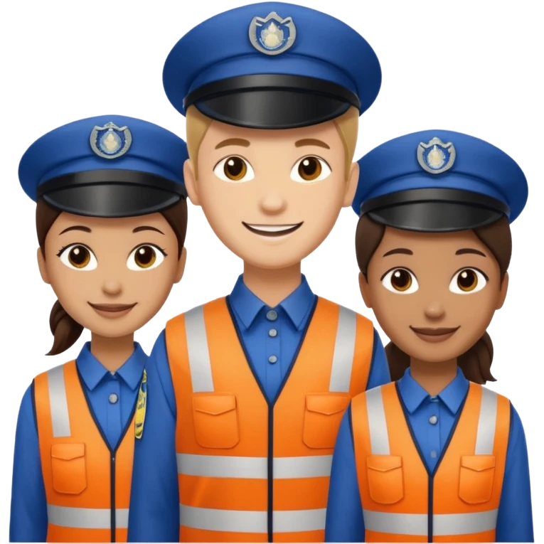 group of multiracial railway standing emoji