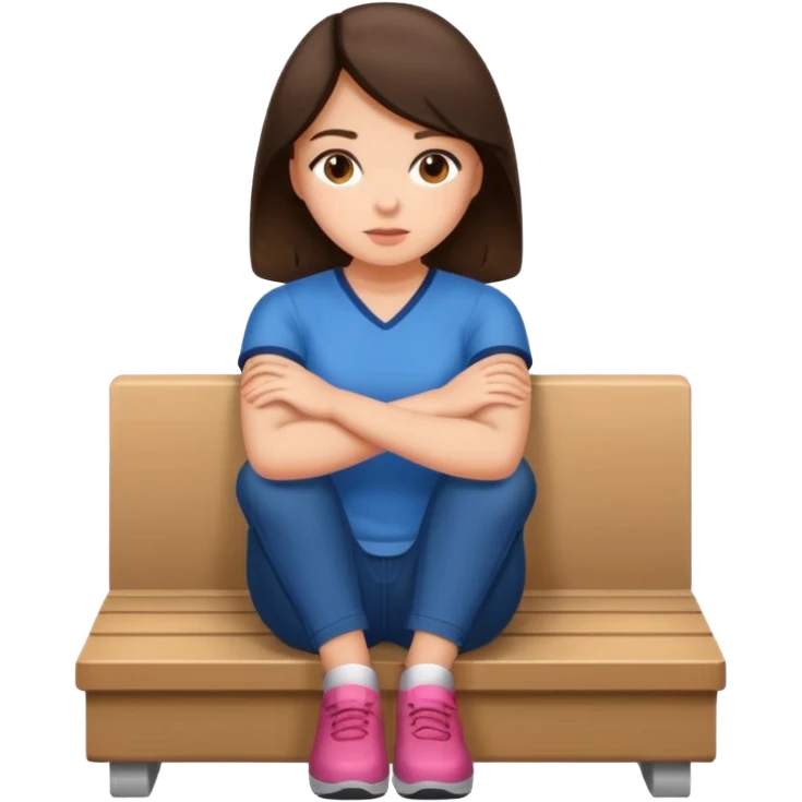 Brunette girl in timeout emoji