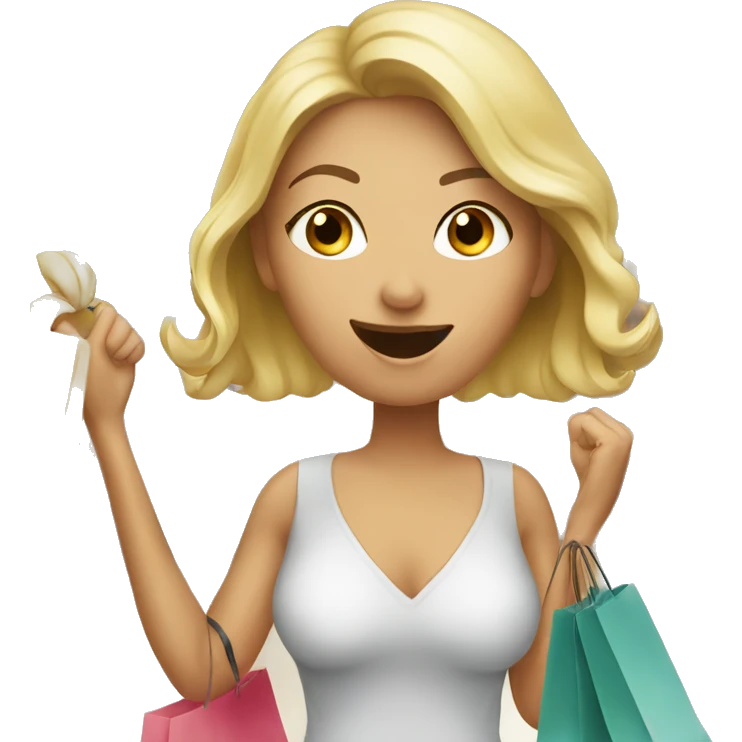 Woman shopping with my photo emoji