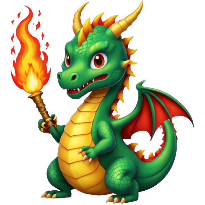 The dragon is breathing fire. emoji