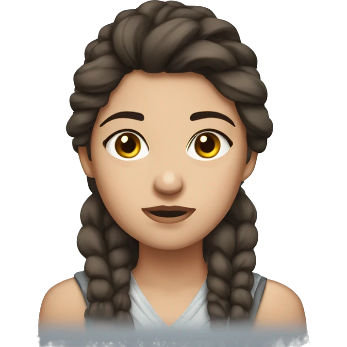 cold girl brunnette very cold emoji