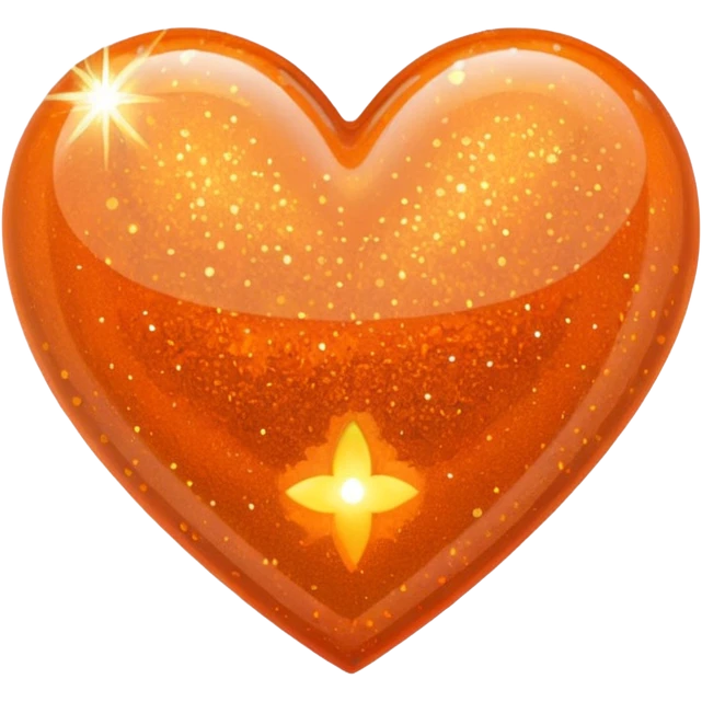 Orange glittery heart emoji