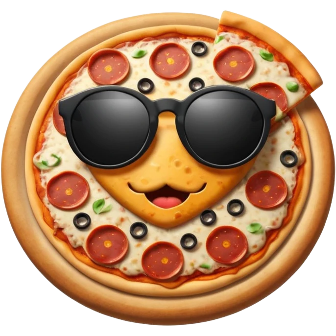 Pizza with black sunglasses emoji