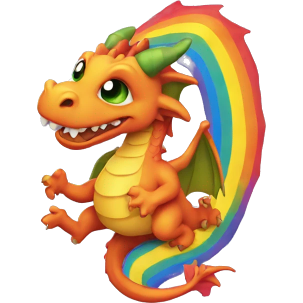 dragon on a rainbow emoji