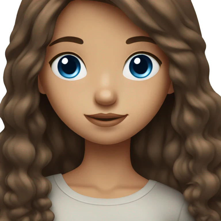 brownhaired girl with blue eyes  emoji