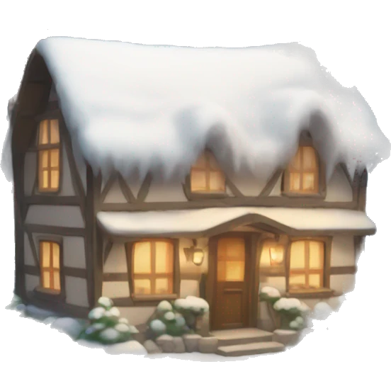 snowy cottage emoji