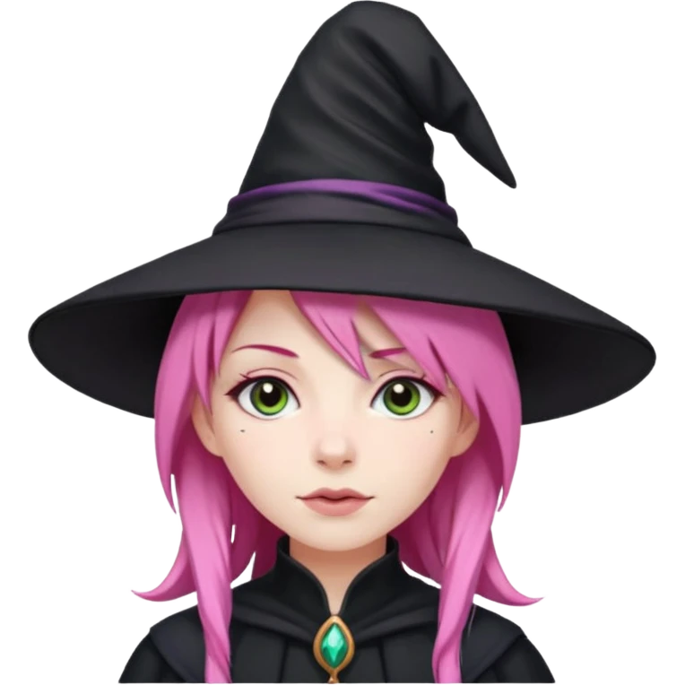A witch with a pink hair emoji