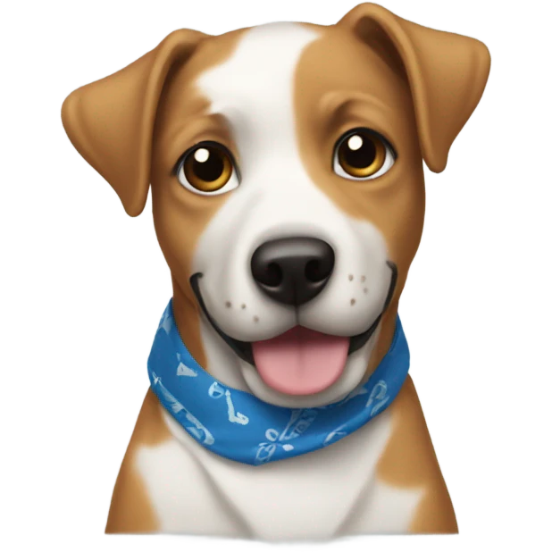 Dog wearing bandana emoji