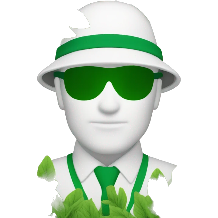 gardener pith helmet jacket white green trees  emoji