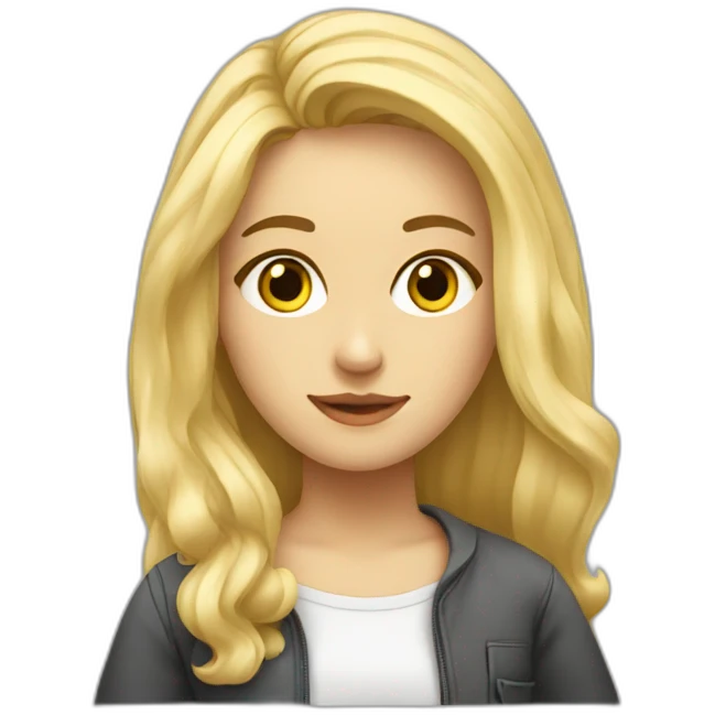 Blonde Girl studying in art school emoji