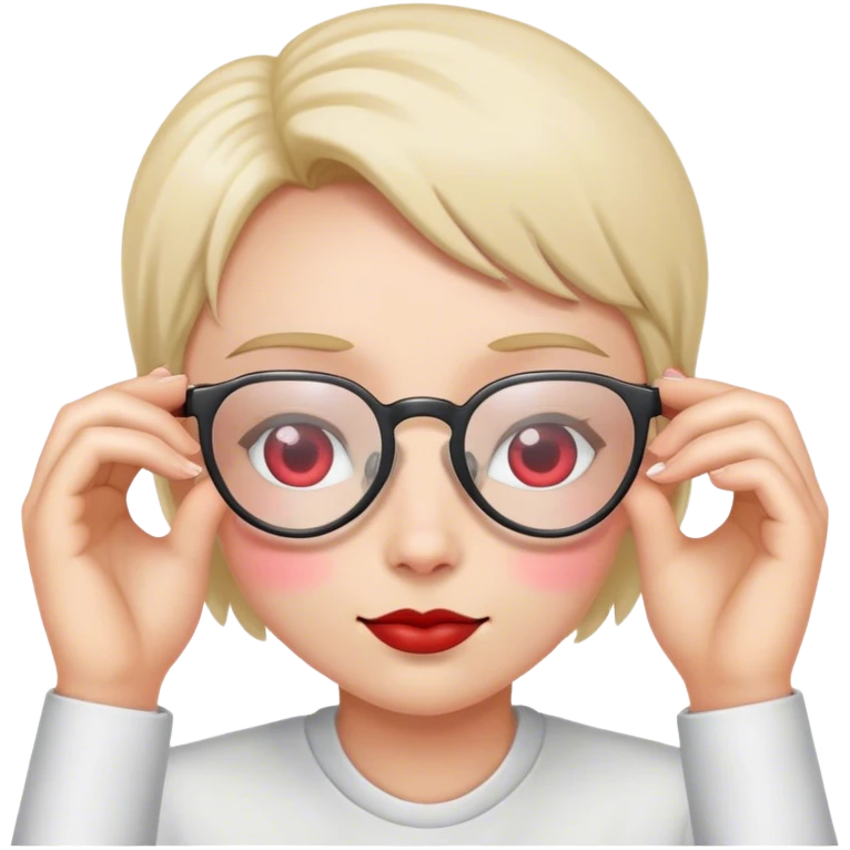 Pulling glasses down with heart eyes emoji
