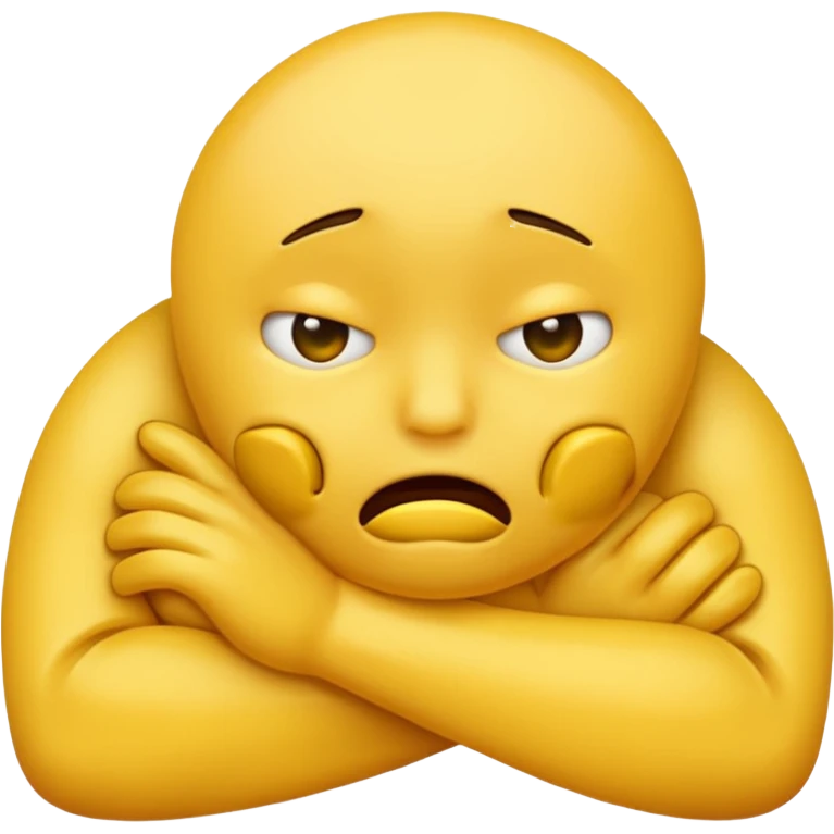 Sad emoji strangling himself emoji