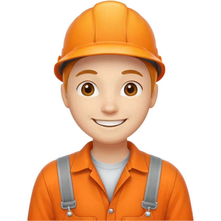 cute emoji of someone in orange overalls emoji