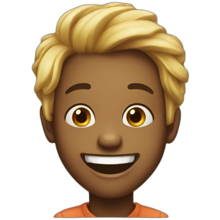 A black 13 year old laughing, ugly, ugly laugh emoji