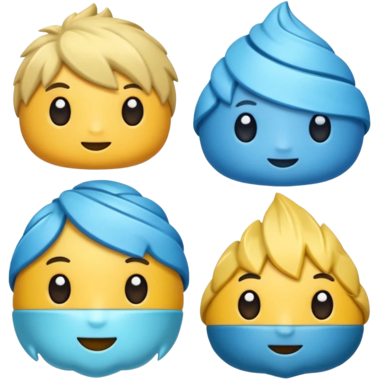 Glitter pacote de pipoca, listras roxas e azul ciano emoji