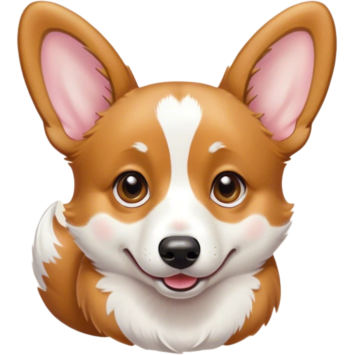 Cinematic Comical Fawn Corgi Portrait Emoji, Head tilted dramatically with an exaggeratedly shocked or offended expression, featuring a striking fawn coat with bold white patches, wide, expressive brown eyes filled with exaggerated disbelief, Simplified yet hilariously expressive features, highly detailed, glowing with a slightly sassy glow, high shine, dramatic yet playful, stylized with an air of attitude, bright and endearing, soft glowing outline, capturing the essence of a sassy and over-the-top herder, so meme-worthy it feels like it could side-eye its way into internet fame instantly! emoji
