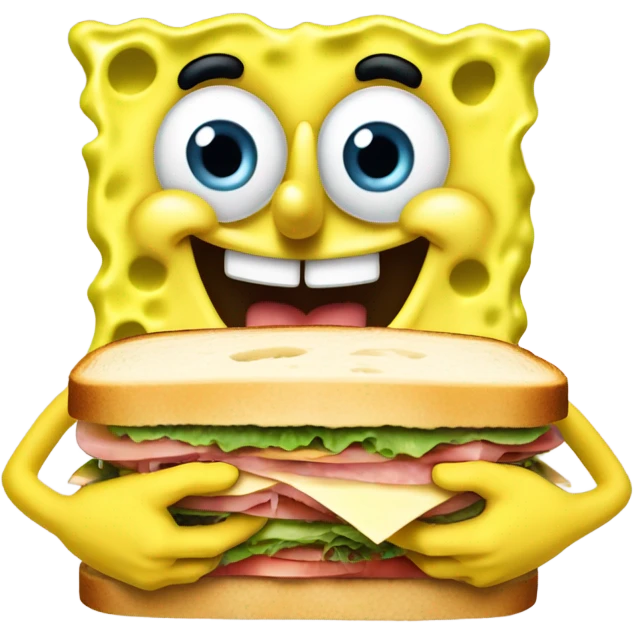 SpongeBob SquarePants eating sandwich emoji