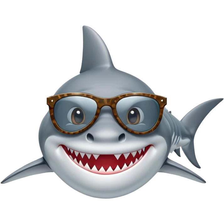 "Sea Profit" - a shark in Louis Vuitton glasses, ready to catch profit. emoji