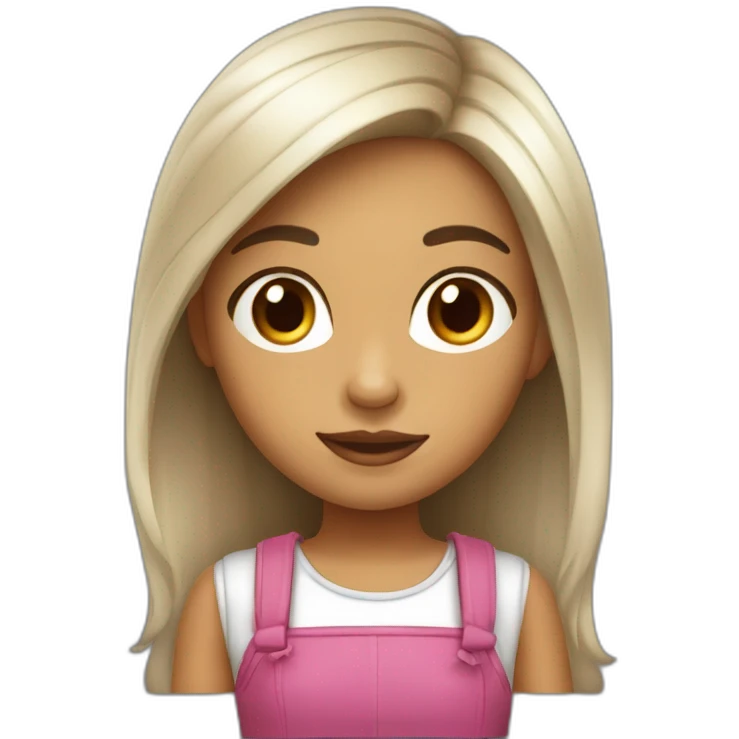 niña con cola en cabello piel clara emoji