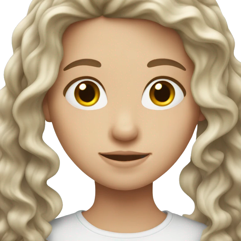 white girl with wavy long dark brown hair emoji