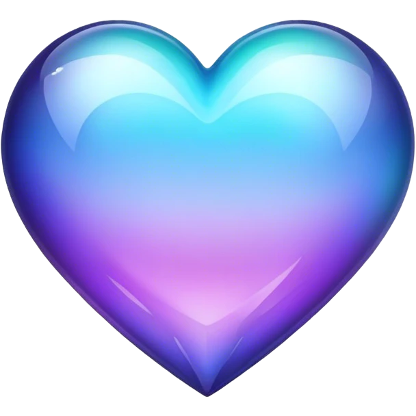 Gradient iridescent purple indigo blue cyan crystal heart emoji