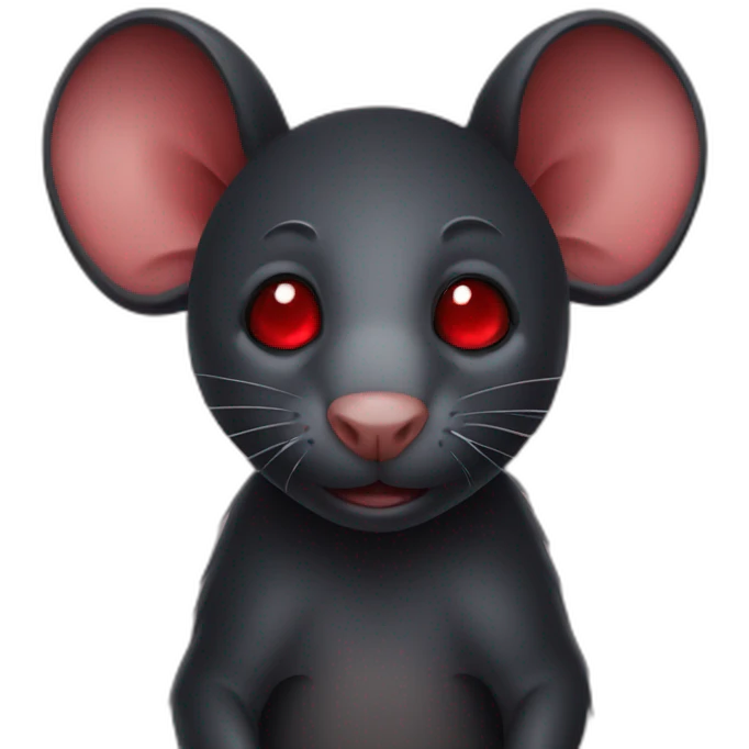 Black rat with red eyes emoji