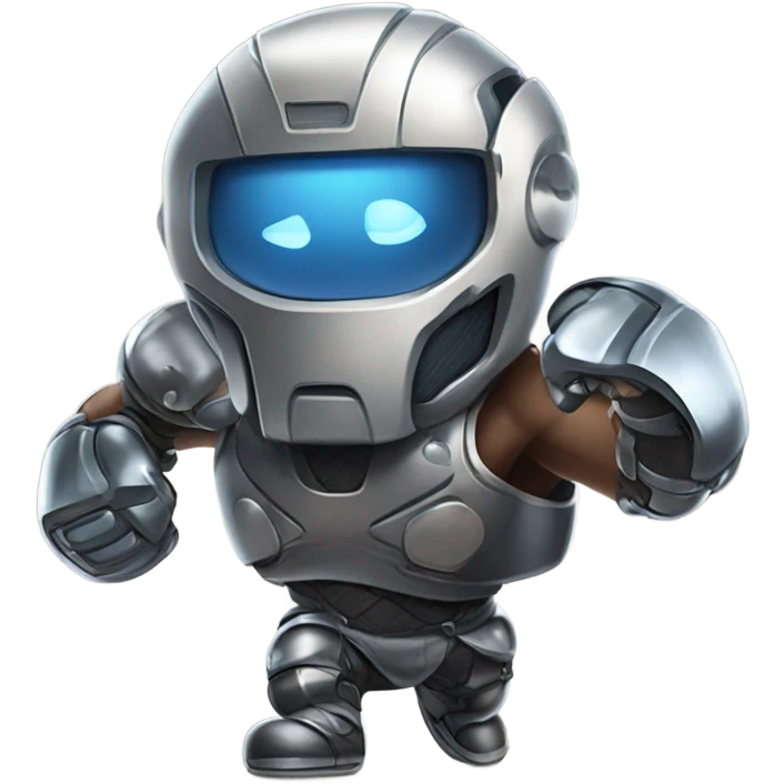 Cyborg boxing match emoji