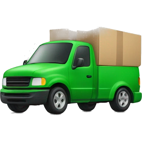 green delivery car with drver emoji
