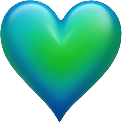 Blue and green heart emoji