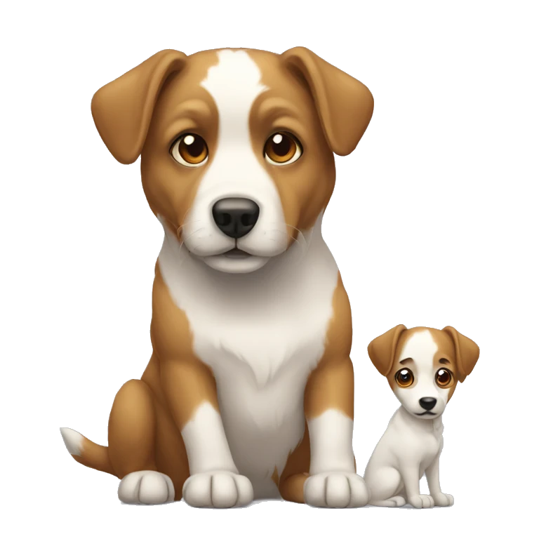 Chien avec un chien emoji