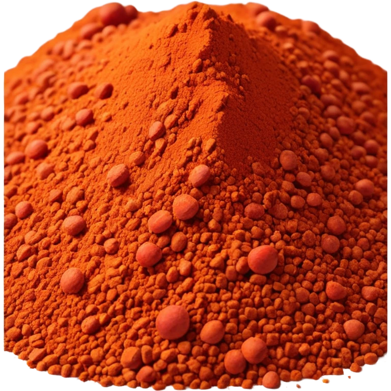 paprika powder mound, vibrant red-orange, fine and dry, uneven, scattered specks, matte texture, clean style, optimized for emoji size emoji
