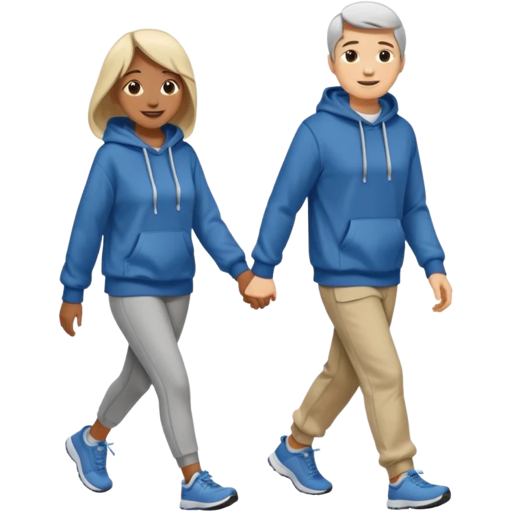 full-length couple in hoodie emoji