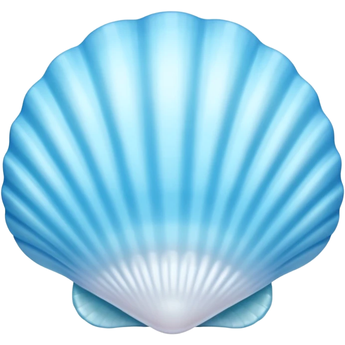 Light blue seashell emoji, pearl texture, soft gradient, smooth curves, glossy finish emoji