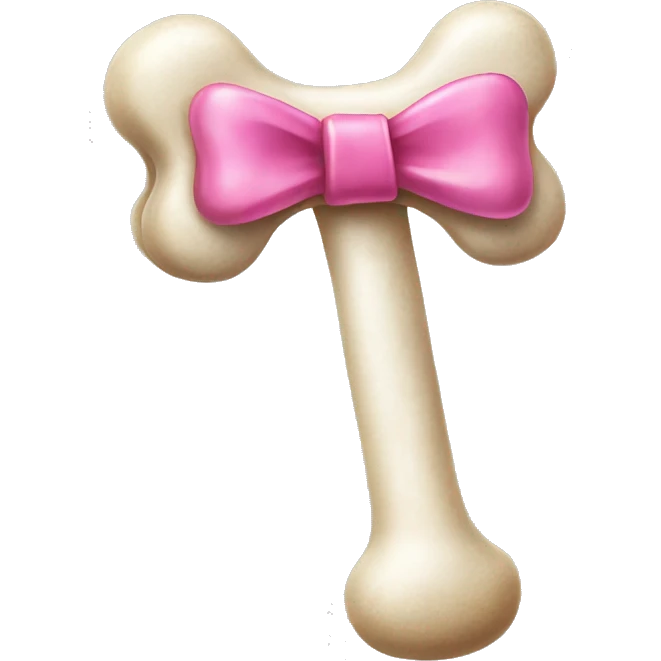 dog bone with pink bow emoji
